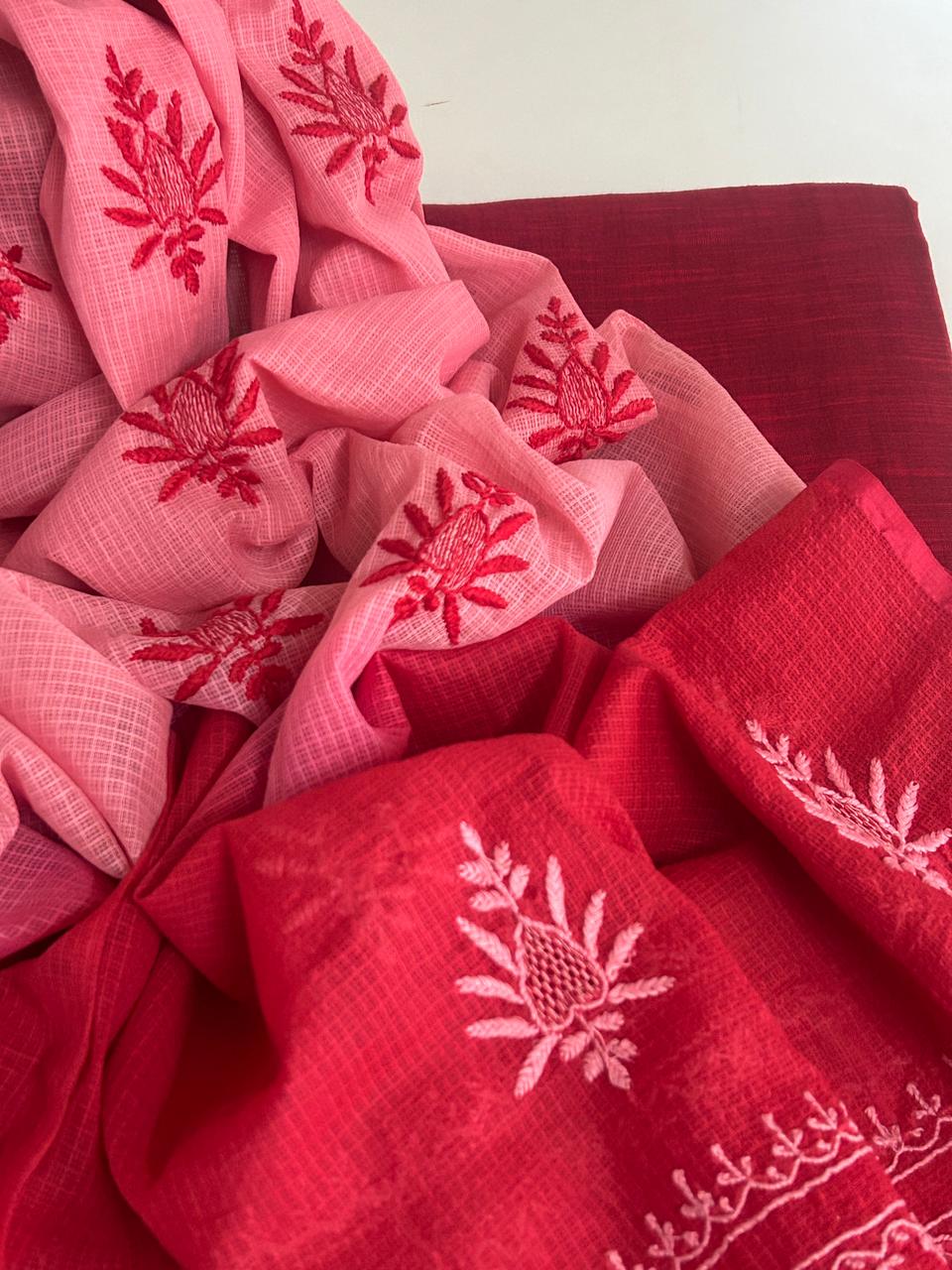 Chikankari Dupatta with Handloom Kurta and Bottom