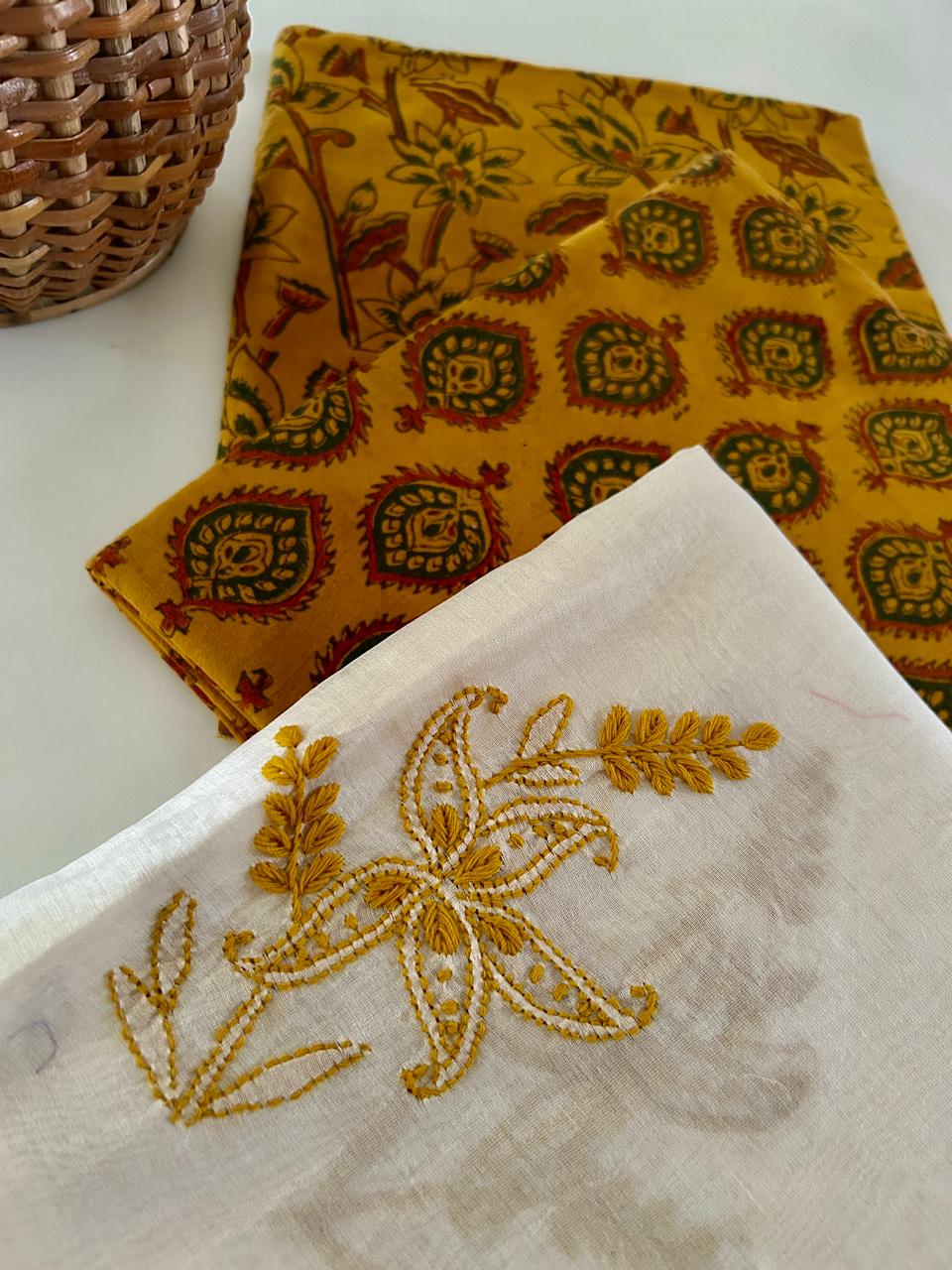 Chikankari Dupatta with Ajrakh Set