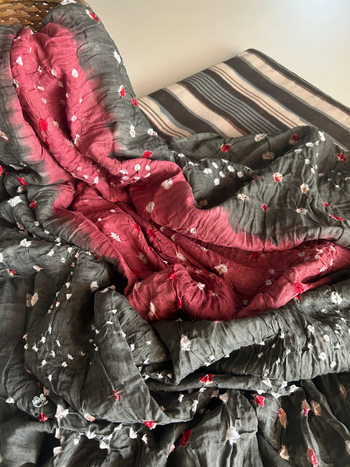 Handblock Cotton Set with Bandhini Dupatta