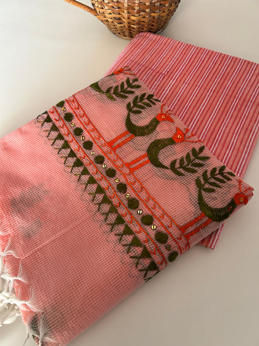 Phulkari Dupatta Cotton Suit Set