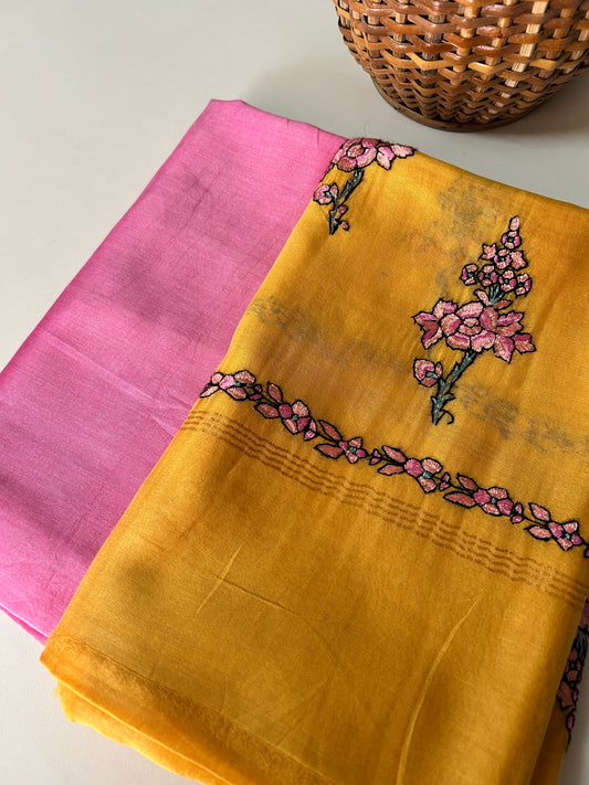 Chanderi Silk Kurta with Kashmiri Work Dupatta