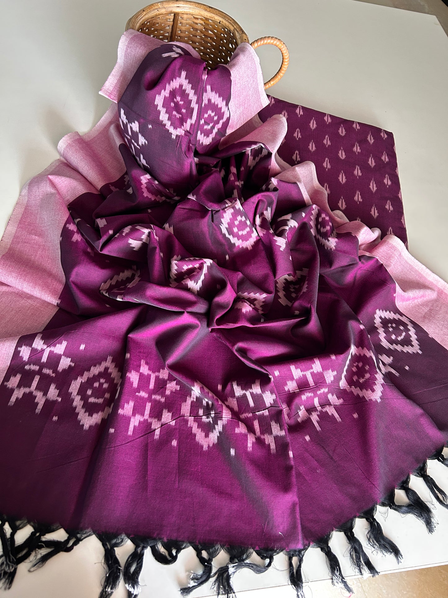 Handwoven Ikat Dupatta with Pure Ikat Cotton Kurta