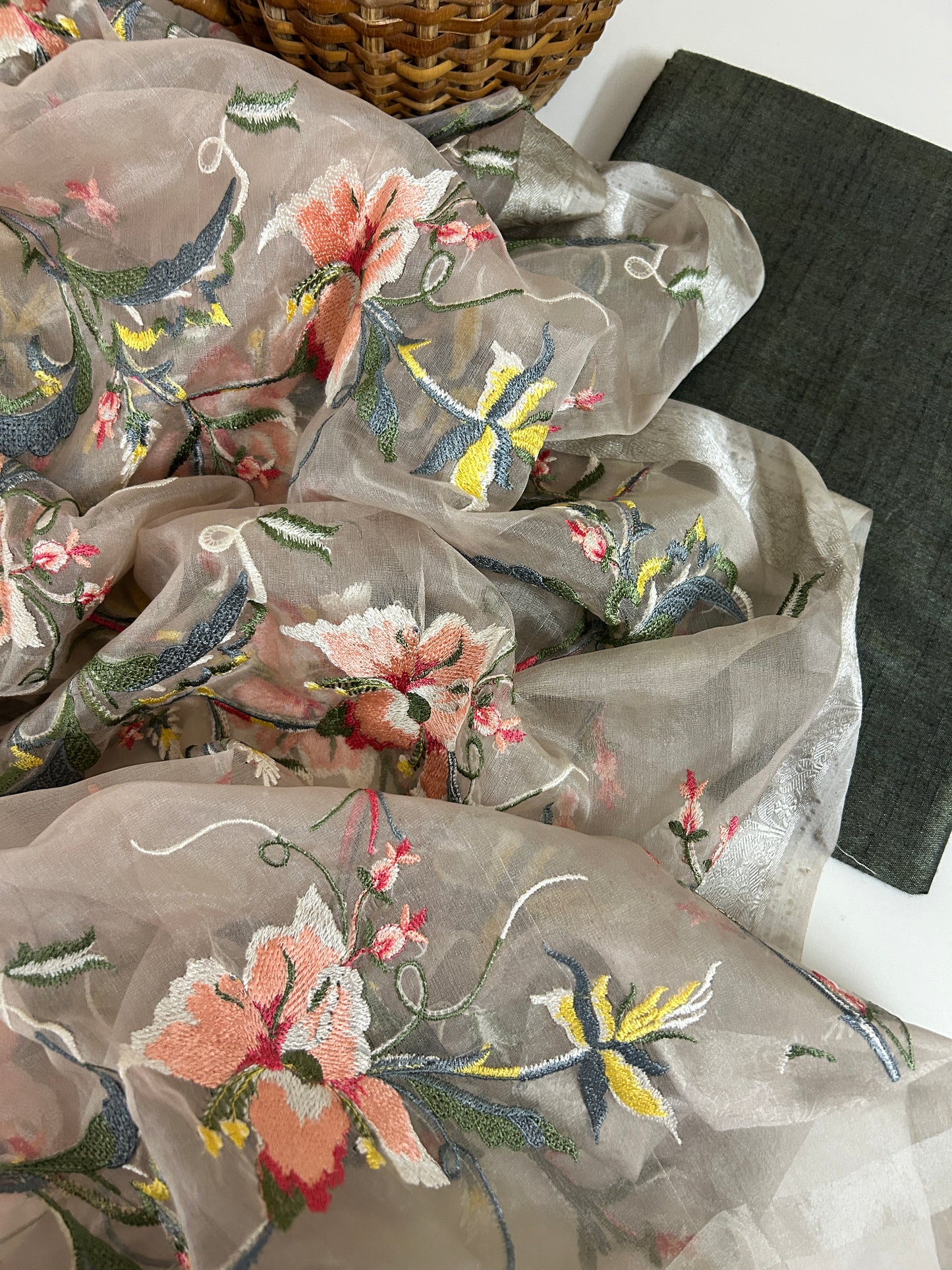 Pure Organza Dupatta with Handloom silk kurta and bottom