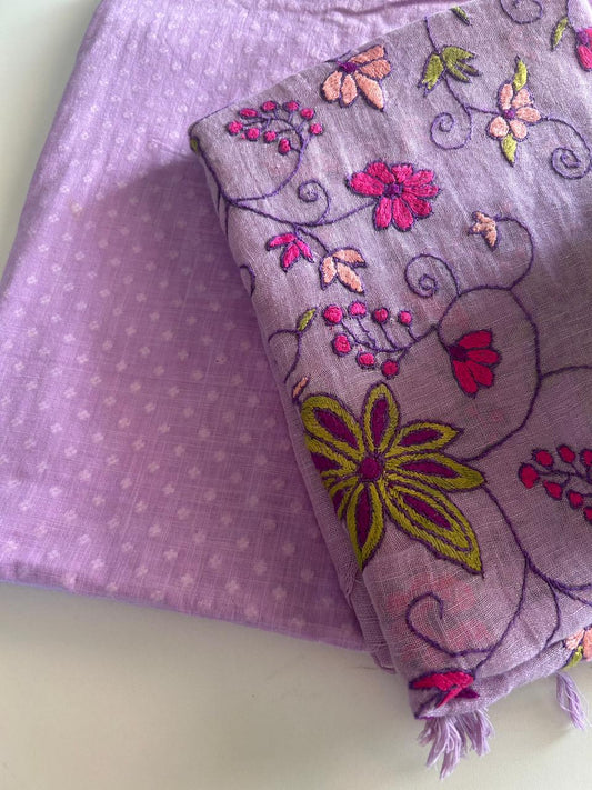 Handloom Kurta Paired with Linen Embroidered Dupatta