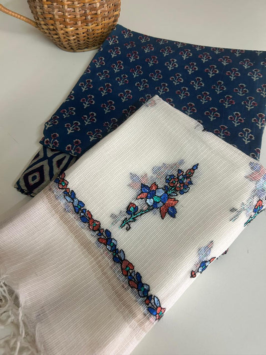 Cotton Set with Kashmiri Embroidered Kota Dupatta