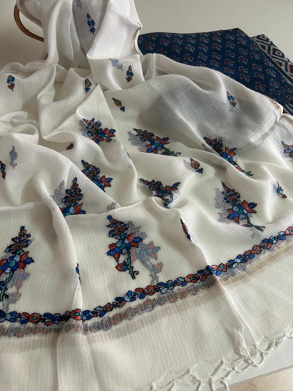 Cotton Set with Kashmiri Embroidered Kota Dupatta