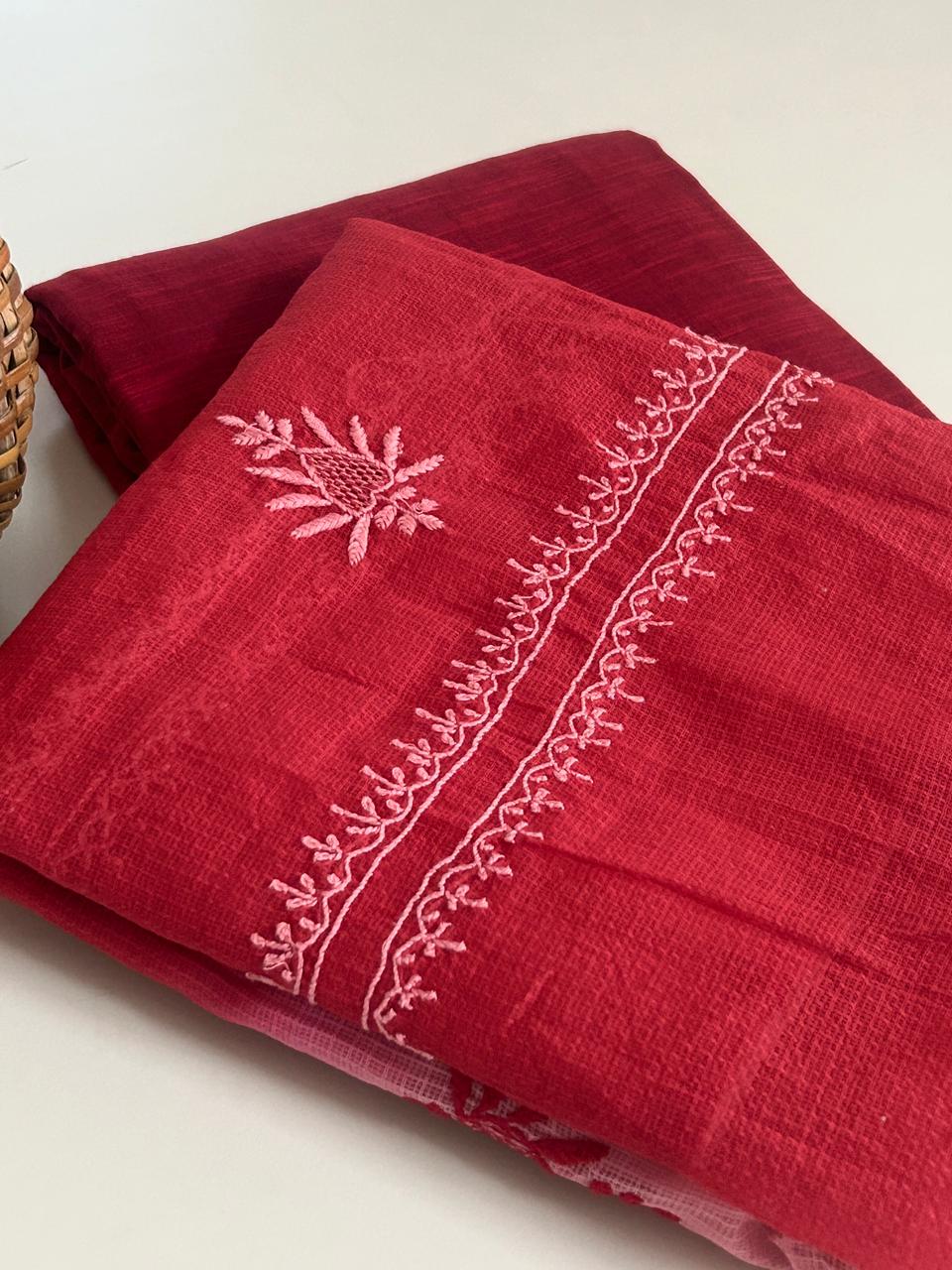 Chikankari Dupatta with Handloom Kurta and Bottom