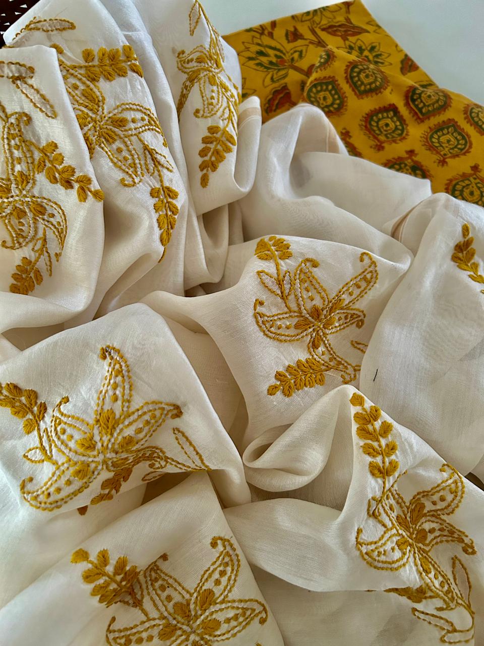 Chikankari Dupatta with Ajrakh Set