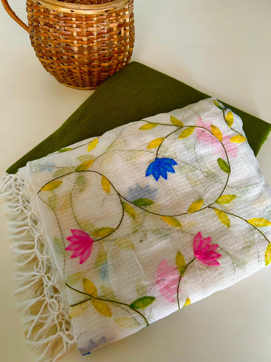 Patti Work Dupatta with Handloom Set