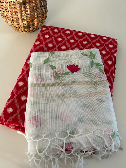 Patti Work Dupatta with Double Ikat kurta