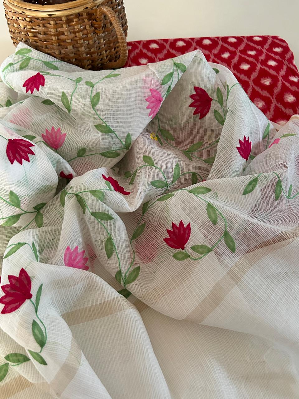 Patti Work Dupatta with Double Ikat kurta