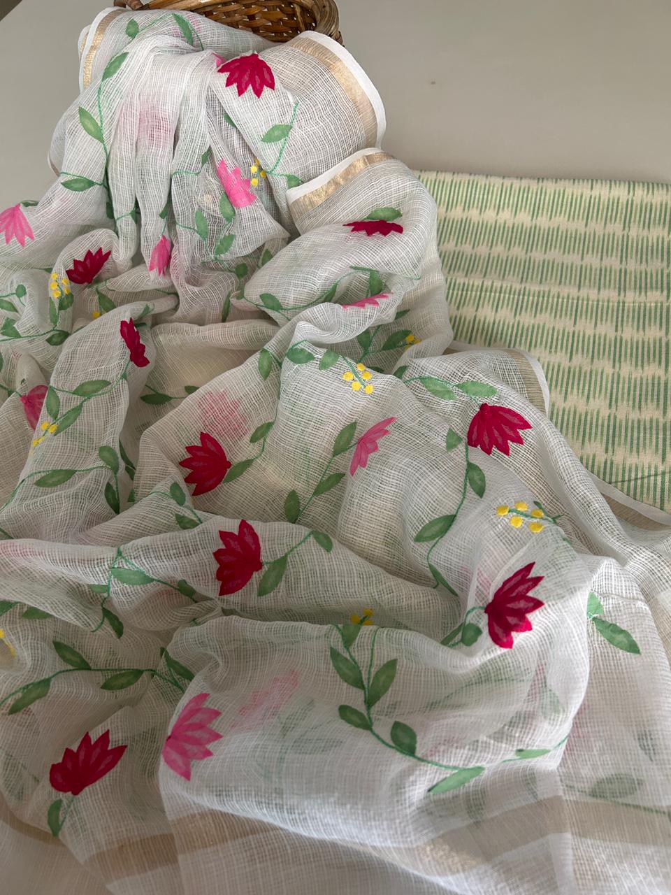 Patti Work Dupatta with IKat kurta