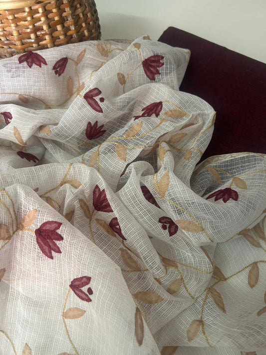 Patti Work Dupatta with Handloom Set