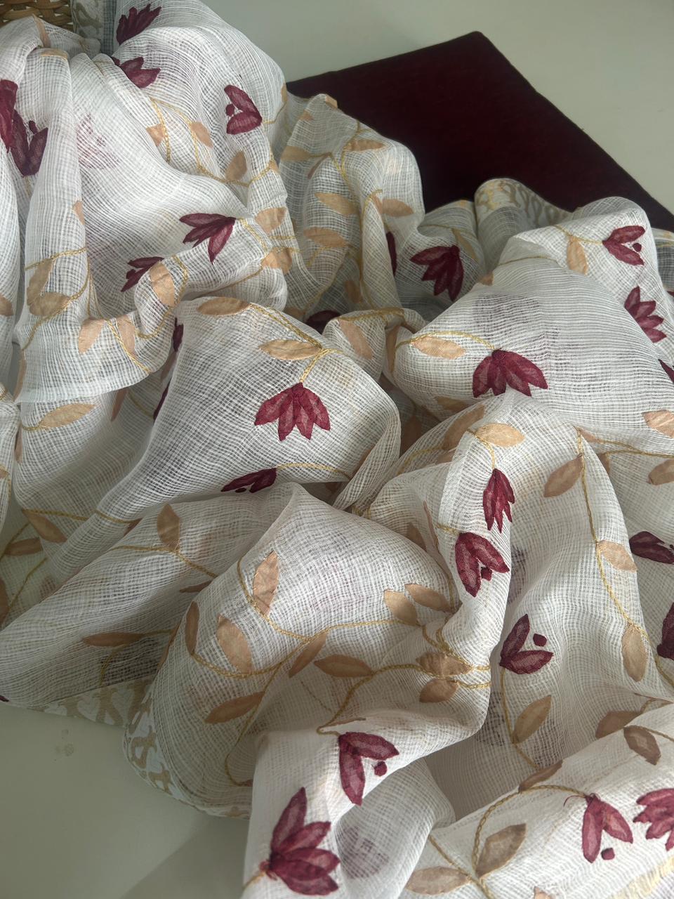 Patti Work Dupatta with Handloom Set