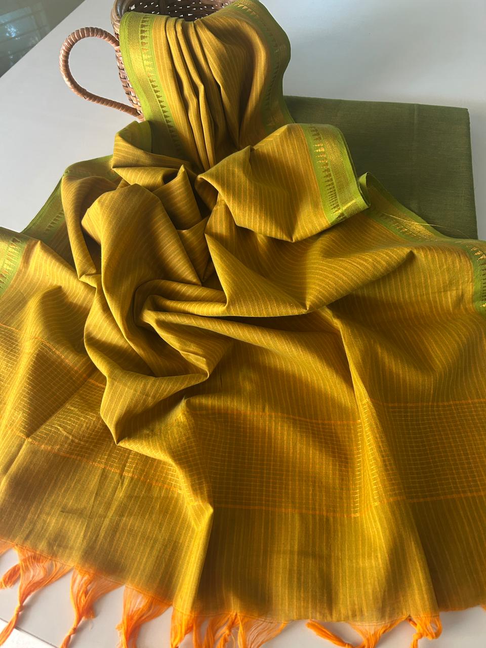 Handloom Cotton Kurta Set with Handloom Dupatta