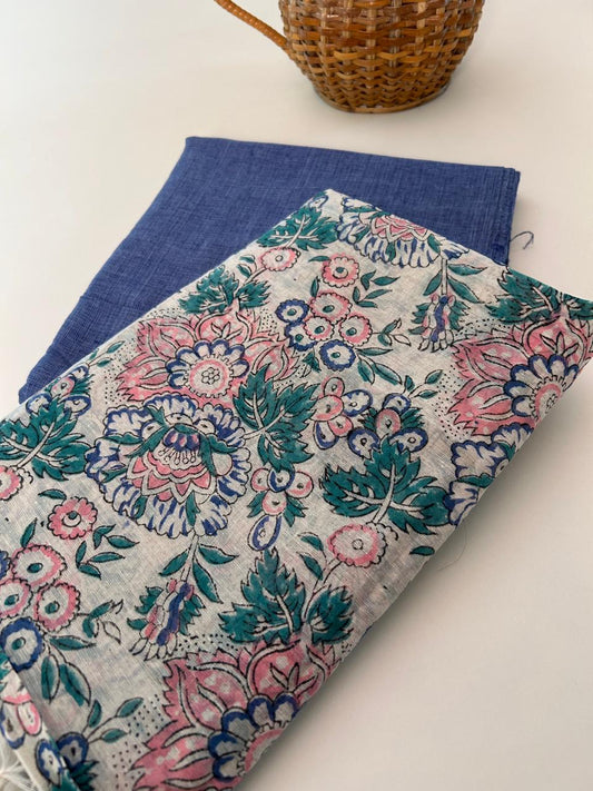 Handloom Cotton Set with linen Chanderi Dupatta