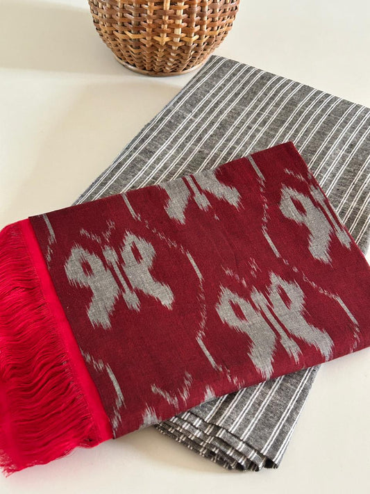 Ikat Dupatta with Handloom Cotton Kurta