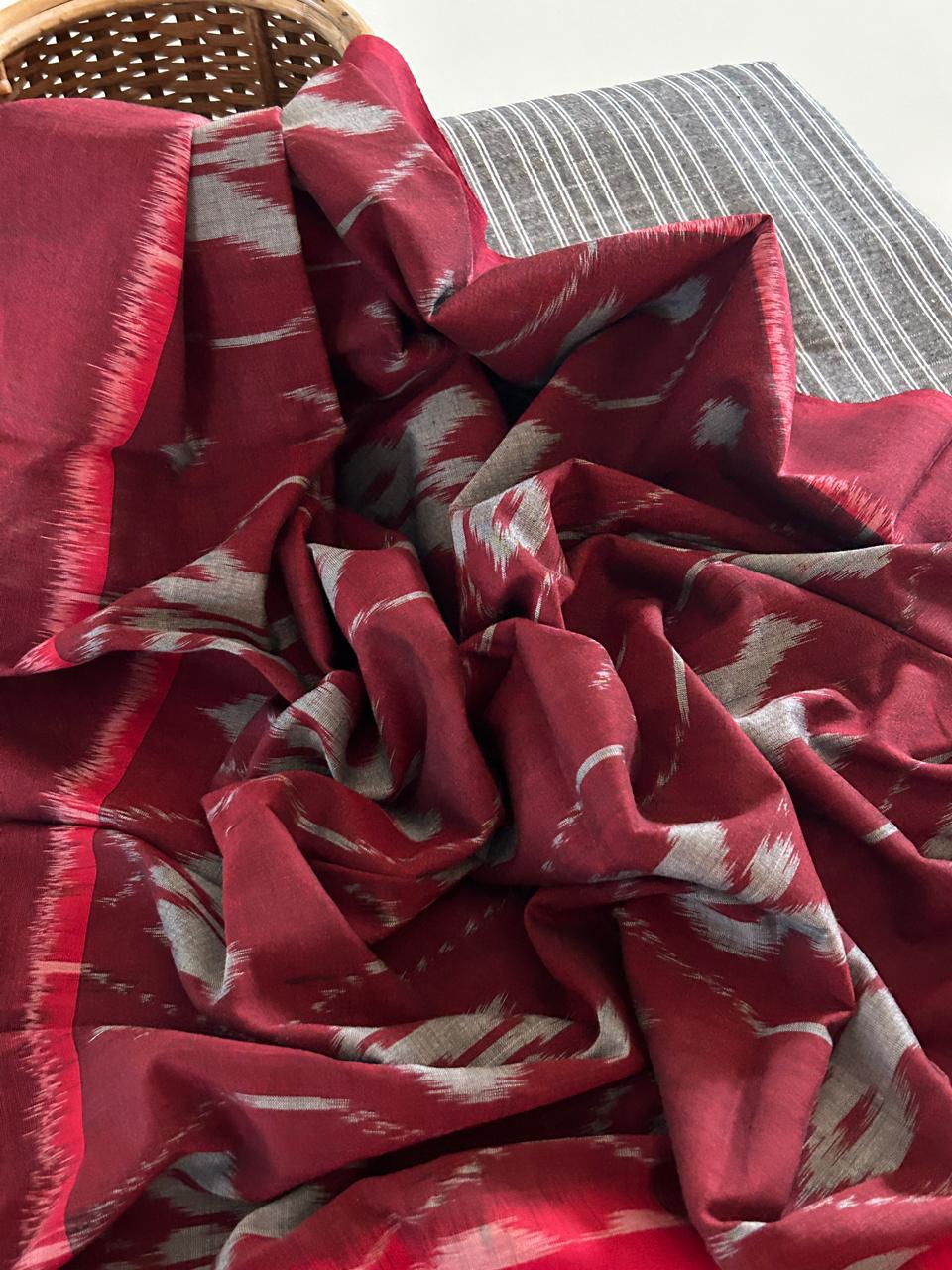 Ikat Dupatta with Handloom Cotton Kurta