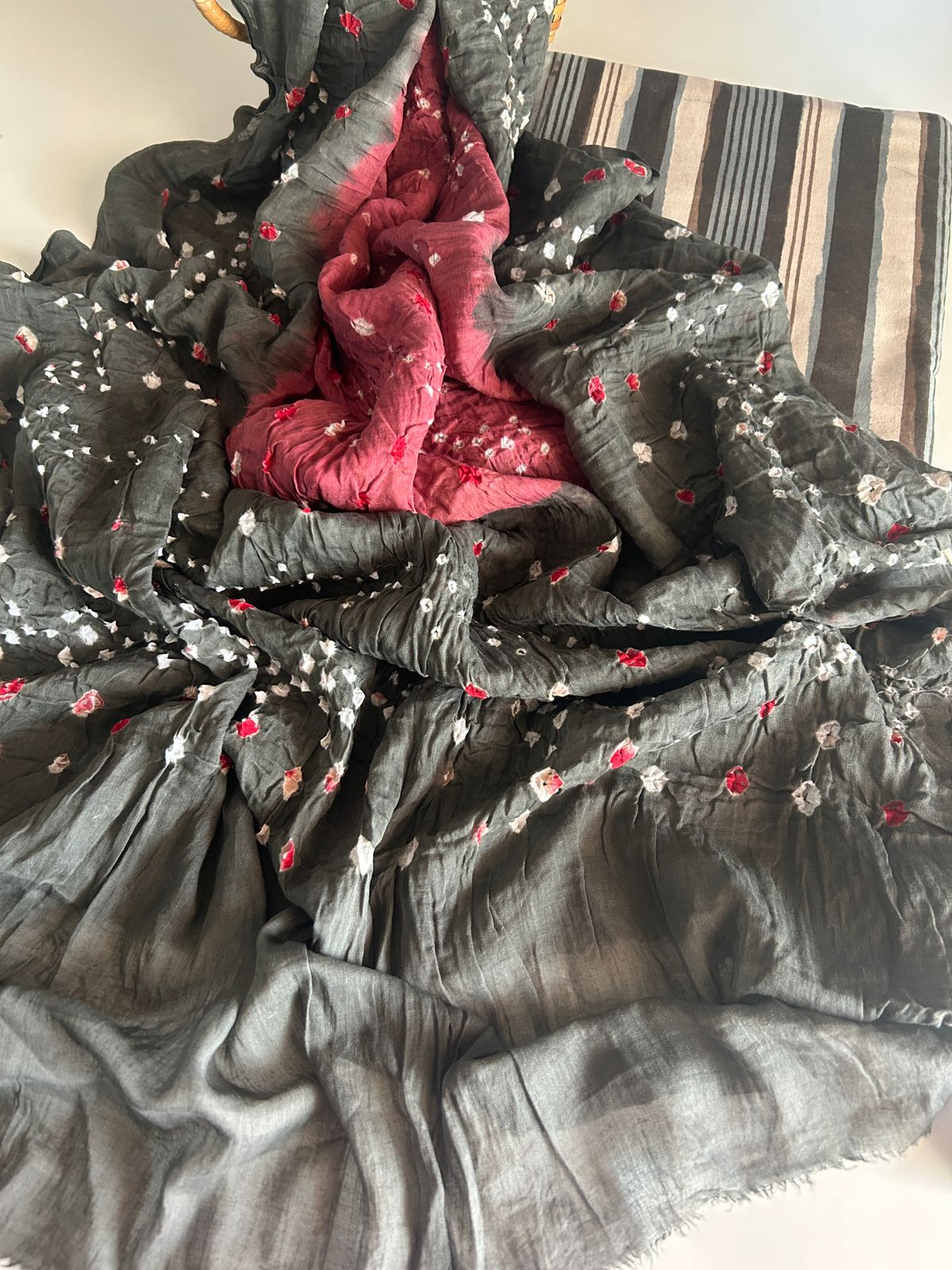 Handblock Cotton Set with Bandhini Dupatta