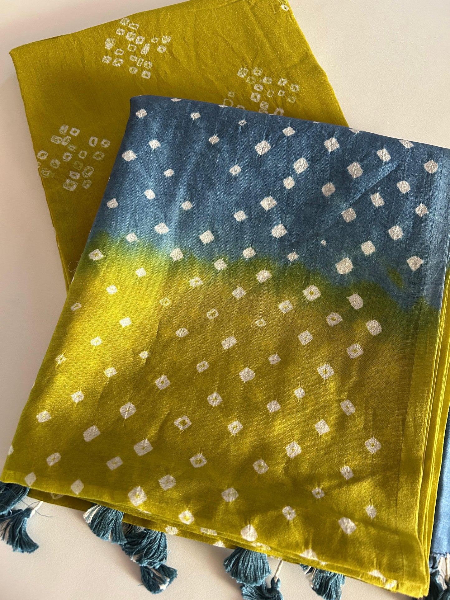 Handcrafted Bandhini Pure Chanderi Silk Kurta & Dupatta | The Indian Looms