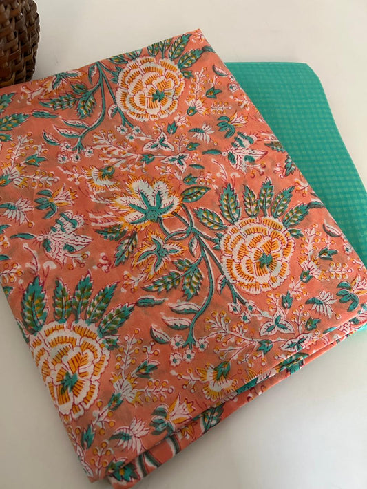 Handblock Kurta and Bottom