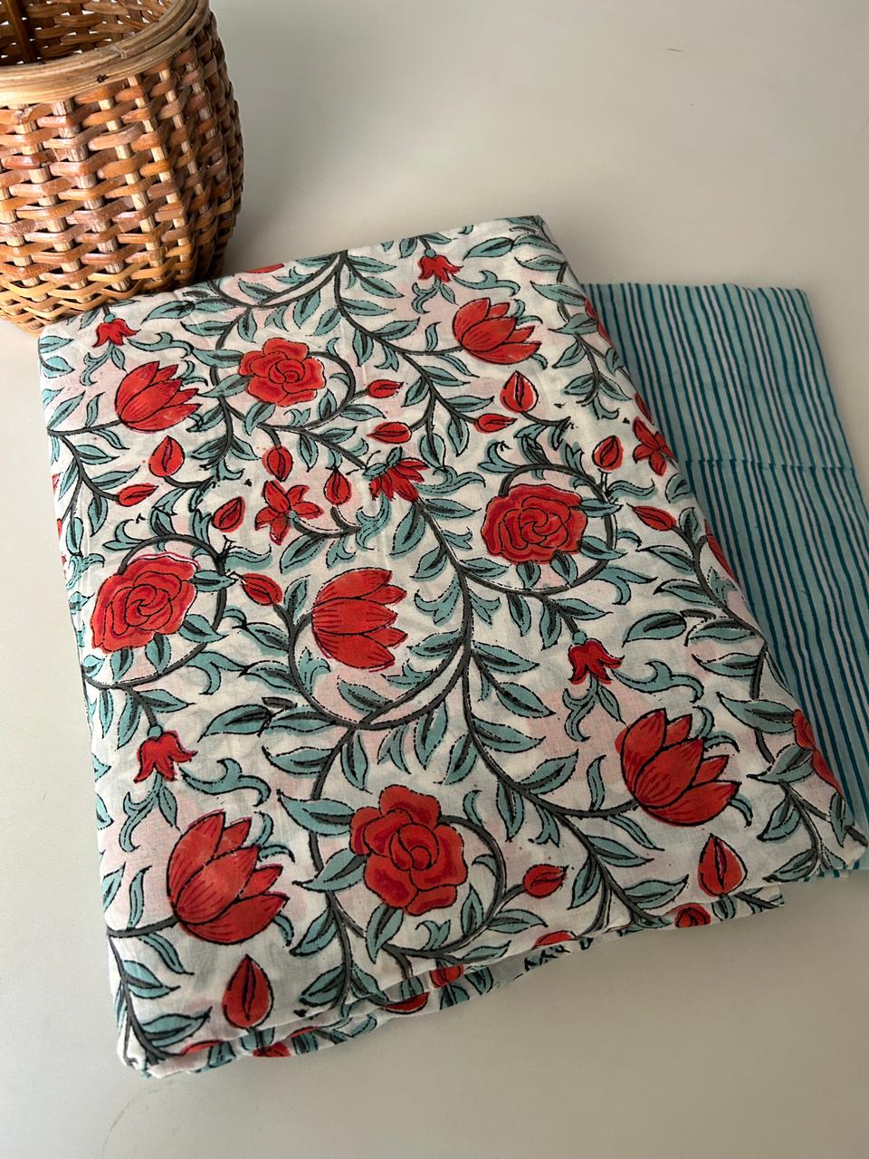 Handblock Kurta and Bottom