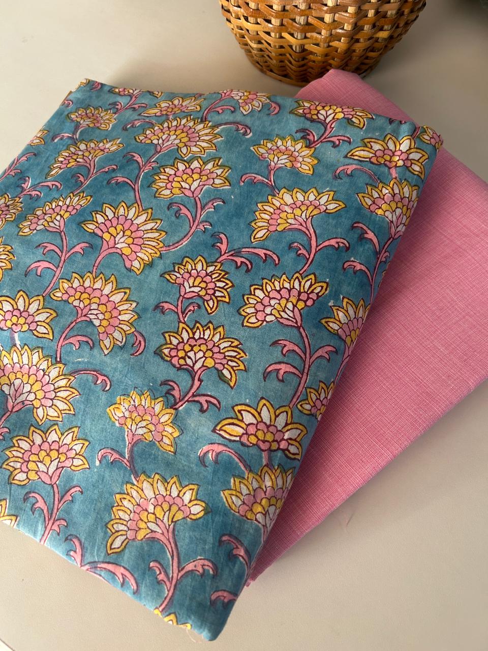 Handblock kurta and Bottom