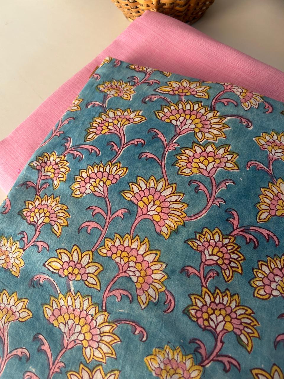 Handblock kurta and Bottom