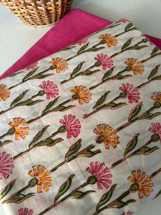 Handblock Kurta and Bottom